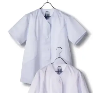 女子衿なし調理服 半袖